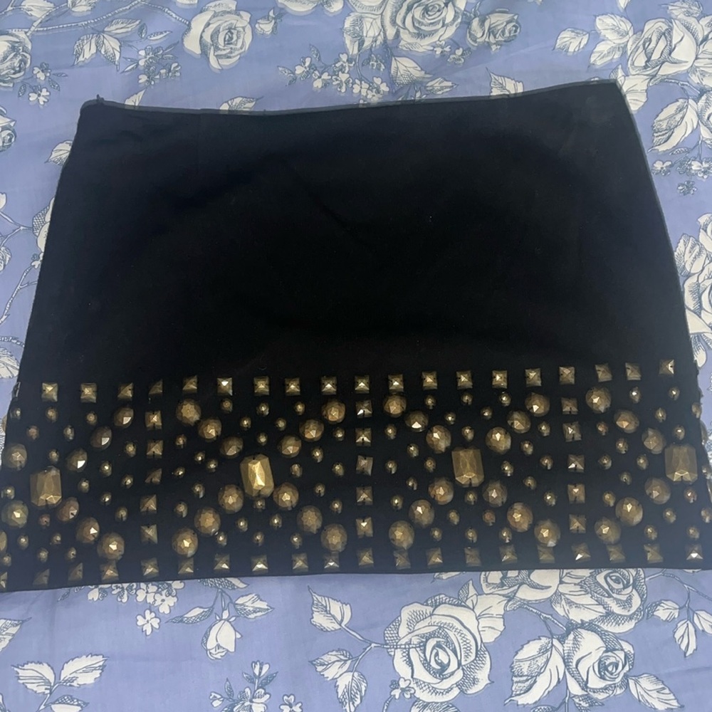 LaRok Black studded mini skirt 0 NWOT